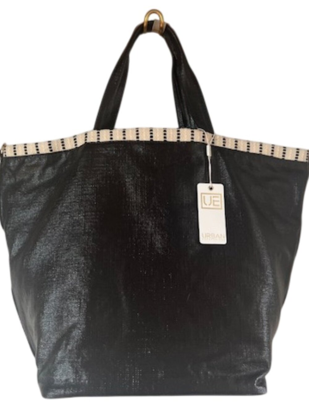 Urban Expressions Maeve 2 pc Large Vegan Leather Tote — Black NWT